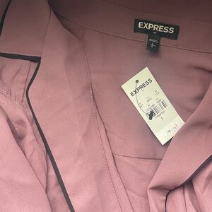 Express Mauve Button-Down Blouse